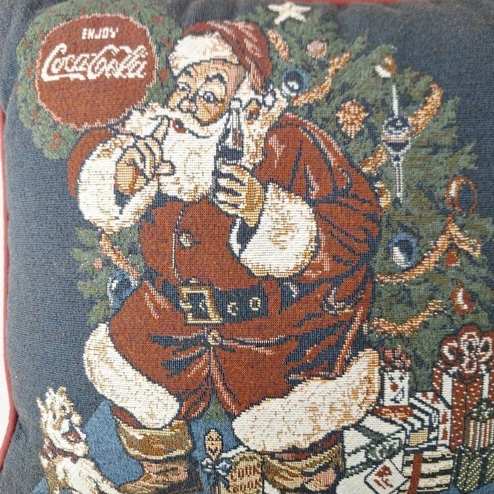 Vintage 1993 Coca Cola Christmas Throw Pillow 